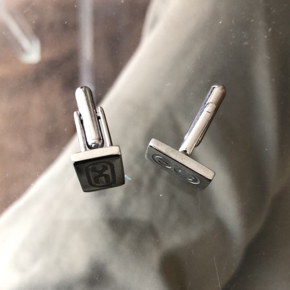 Silver Rectangular Cufflinks - image 2